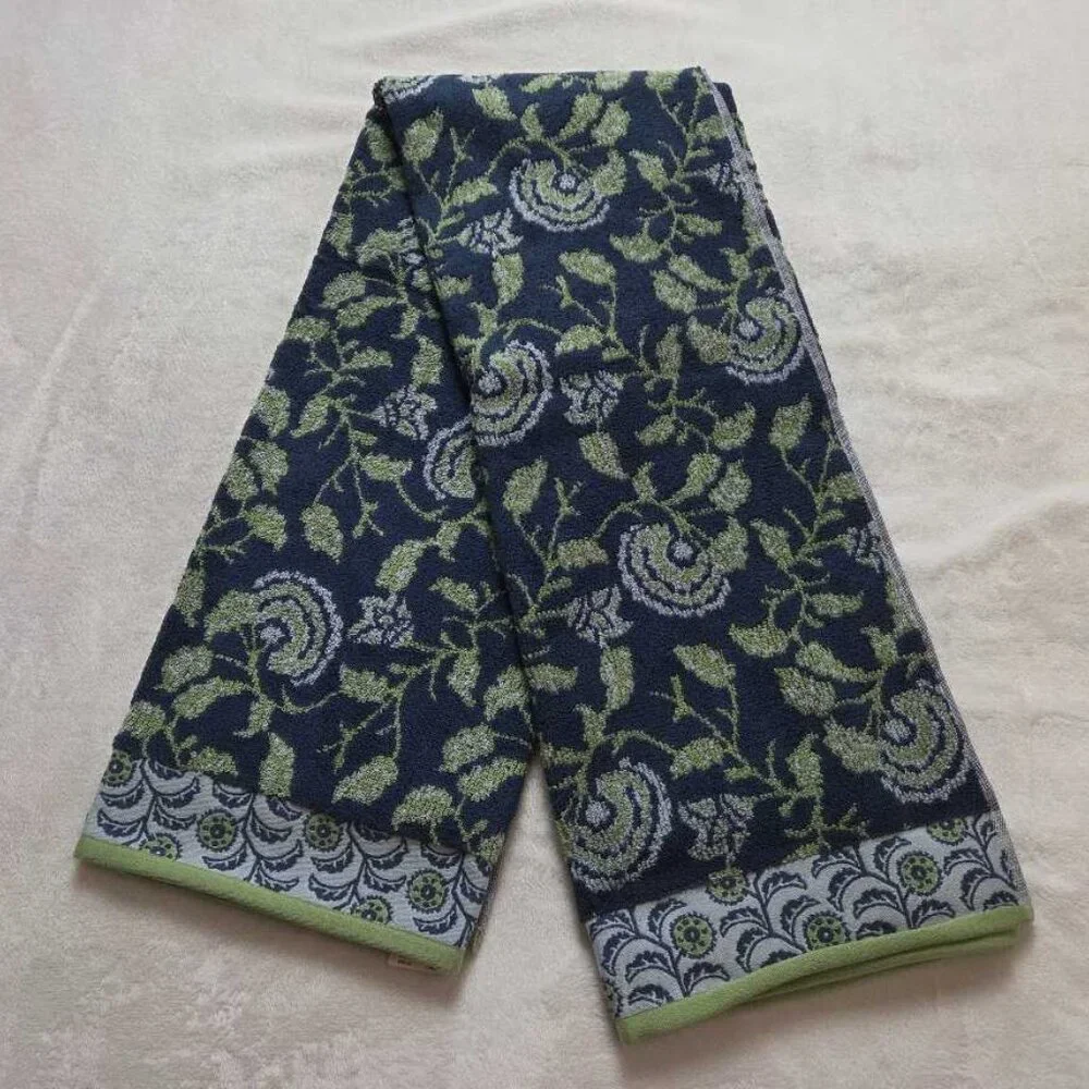 New Anthropologie Vivi cotton jacquard terrycloth bath towel in Teal